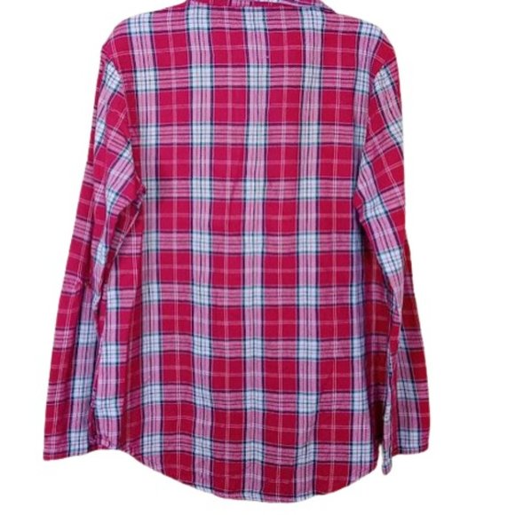 Comfort Outfitter Womens Button Up Shirt Red Flannel Velvet Bow Pocket S New - Picture 3 of 3